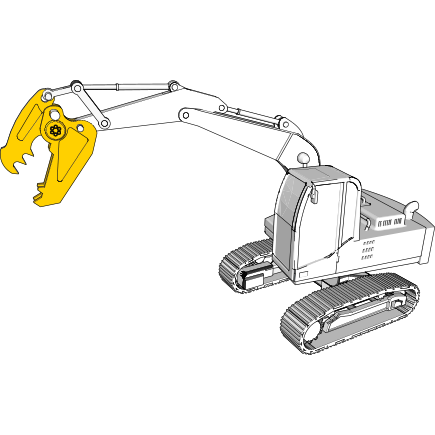 Recycling and demolition equipment and attachments in Hardox® wear plate